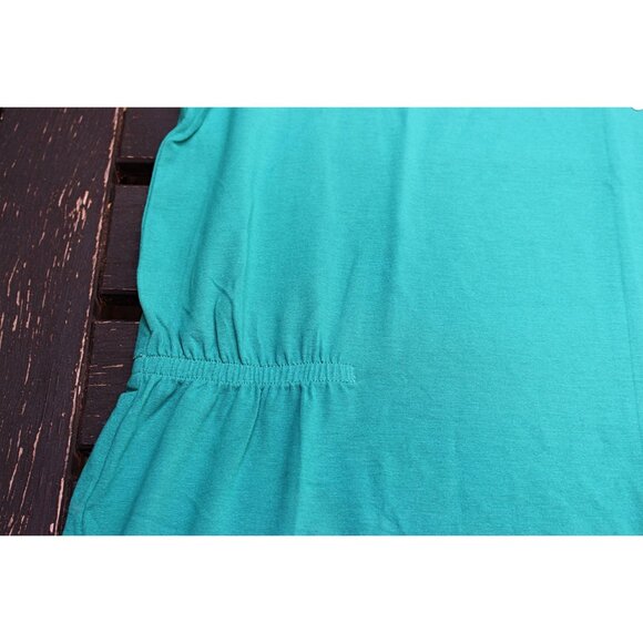 New w/Tags - Eileen Fisher - Asymmetric Hem Dress in Viscose Jersey, Turquoise S - Picture 11 of 12